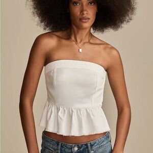 ☘️ NWT ☘️ Lucky Brand ☘️ Chic White Strapless Peplum Crop Top